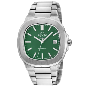 GV2 Automatic Men's Potente Green Dial 316L Stainless Steel Bracelet Watch