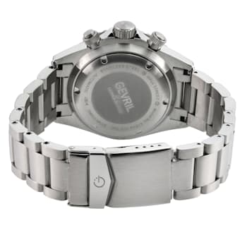 Gevril Men's Wall Street Chrono Blk Dial Blk Ceramic Bezel 316L
Stainless Steel Bracelet