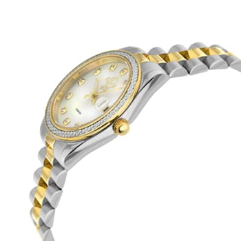 GV2 Women's Turin Diamond,White MOP Dial, Two toned IPYG Stainless Steel Watch