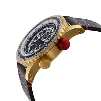 GV2 Contasecondi Men's Yellow Gold case Calfskin Leather Watch