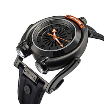 GV2 3405 Triton Men's Gun Dial Calfskin Leather Watch