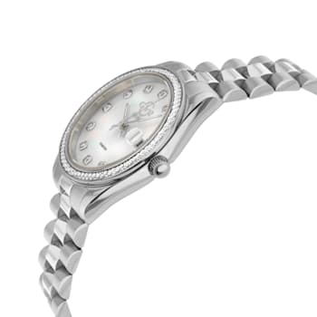 GV2 Women's Turin Diamond, White MOP DIal, Stainless Steel Watch