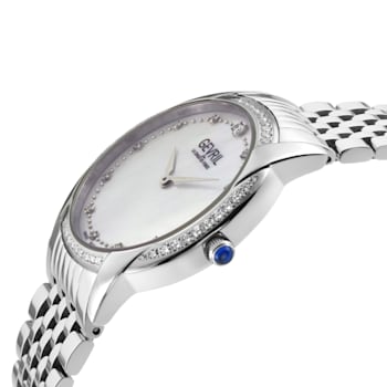 Gevril Women's Airolo Swiss Diamond Watch, Stainless Steel Bracelet
