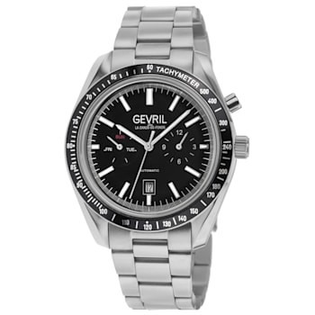 Gevril Men's Lenox Stainless Steel Black Dial Automatic Watch