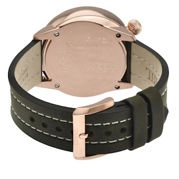 Gevril Men's Wallabout Silver Dial Leather Strap Watch