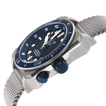 GV2 Men's XO Submarine SS Case, SS/BLUE Bezel, Blue Dial, Stainless
Steel Bracelet