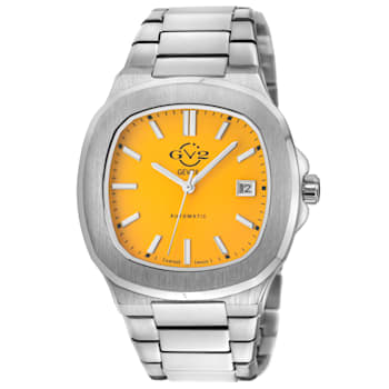 GV2 Automatic Men's Potente Mustard Dial 316L Stainless Steel Bracelet Watch