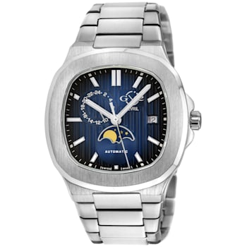 GV2 Men's Potente Moon Phase Swiss Automatic Watch, Stainless Steel  Bracelet