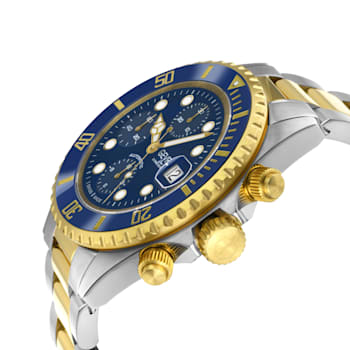Gevril Men's Wall Street Chrono Blue Dial Blue Ceramic Bezel Two toned
IPYG Stainless Steel Bracelet