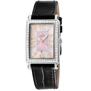 Gevril Women's Avenue of Americas Mini MOP Dial Leather Watch