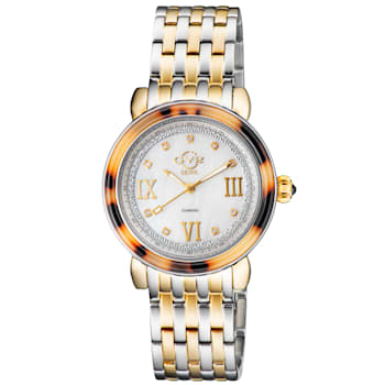 GV2 9854B Women's Marsala Tortoise Swiss Quartz Diamond Watch