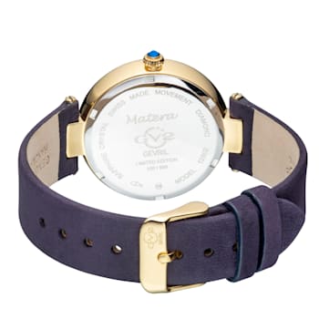 Gv2 By Gevril Women's 12802 Matera Diamonds MOP Dial Blue Suede Swiss
Quartz Wristwatch