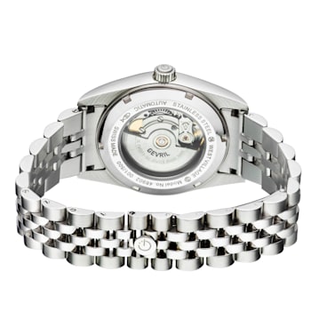 Gevril Men's Automatic West Village Silver Sunray Dial Stainless Steel Bracelet