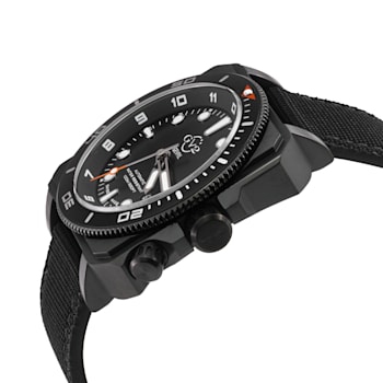 GV2 Men's XO Submarine BLK Case, BLK/BLK Bezel, Black Dial, Genuine
Black Canvas Strap