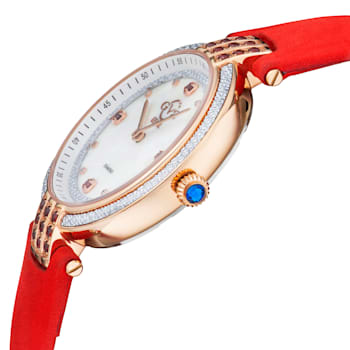Gv2 By Gevril Women's 12804 Matera Diamonds MOP Dial Green Suede Swiss
Quartz Watch