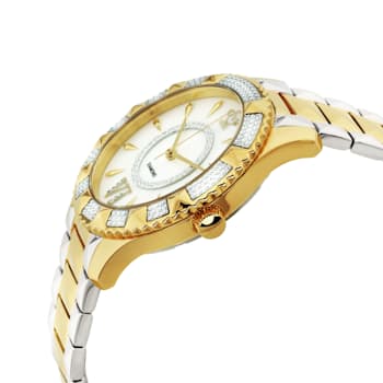 Gv2 By Gevril Women's 11714-425 Venice White MOP Dial Two-Tone IP Steel Wristwatch