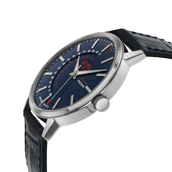 Gevril Men's Guggenheim Automatic Stainless Steel Case Watch, Blue
leather strap