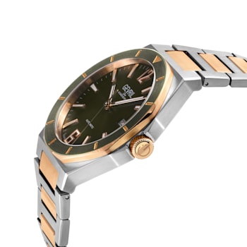Gevril Men's High Line Automatic Watch SS Case, Green Sapphire Crystal
Top Ring, SS/IPRG  Bracelet
