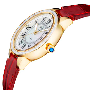 GV2 by Gevril Women's Astor II 9142-L4 MOP Dial Diamond Red Leather
Swiss Watch