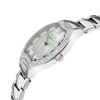 Gevril Women's Lugano Swiss Diamond Watch, Stainless Steel Bracelet Watch
