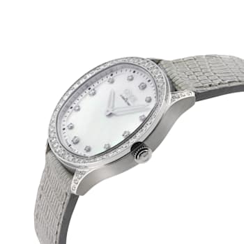 Gevril Women's Morcote Swiss Diamond Watch, 316L SS Case, White MOP,
Genuine Italian Leather Strap