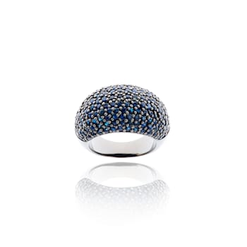MCL Design Blue Sapphire Stardust Pave Ring