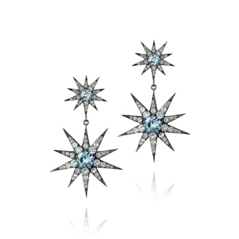 MCL Design Topaz Starburst Drop Earrings