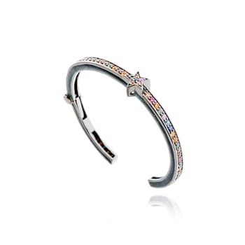 MCL Design Single Pave Sapphire Star Cuff Bracelet
