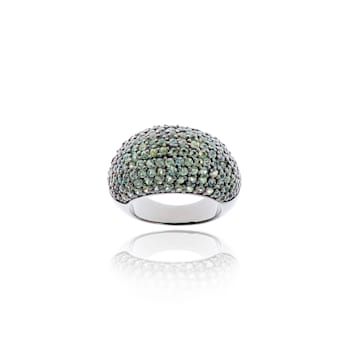 MCL Design Green Sapphire Stardust Pave Ring