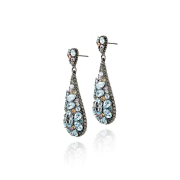 MCL Design Flat Gem Drop Earrings