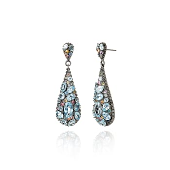 MCL Design Flat Gem Drop Earrings