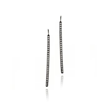 MCL Design White Zircon Arc Drop Earrings