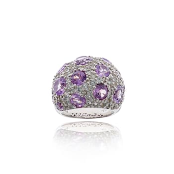 MCL Design Amethyst & White Topaz Ring