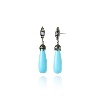 MCL Design Turquoise & Sapphire Drop Earrings