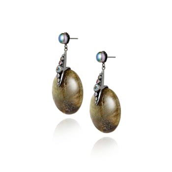 MCL Design Labradorite Pearl Drop Earrings