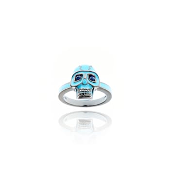 MCL Design Blue Sapphire Skull Ring