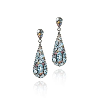 MCL Design Flat Gem Drop Earrings
