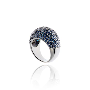 MCL Design Blue Sapphire Stardust Pave Ring