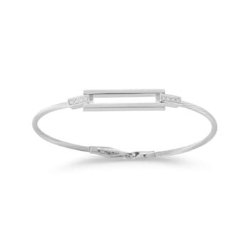14K White Gold 0.07 ct. tw. Diamond Wire Bracelet