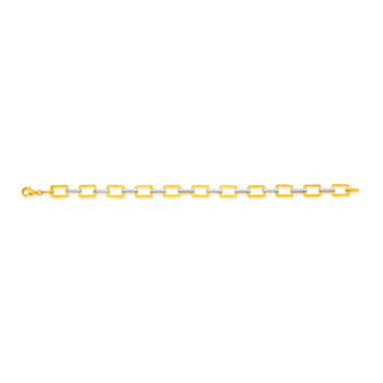 14K Gold 0.40 ct. tw. Open Rectangle Link Bracelet