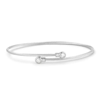 14K White Gold 0.15 ct. tw. Diamond Wire Bracelet