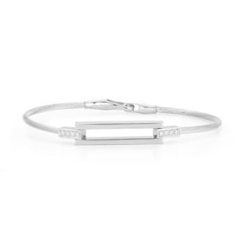 14K White Gold 0.07 ct. tw. Diamond Wire Bracelet