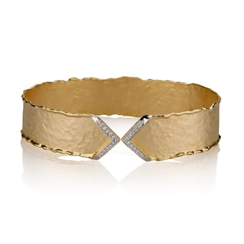 14K Gold 0.18 ct. tw. Diamond Cuff