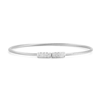 14K White Gold 0.15 ct. tw. Diamond Wire Bracelet
