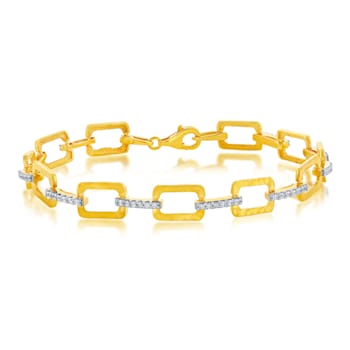 14K Gold 0.40 ct. tw. Open Rectangle Link Bracelet