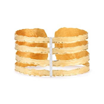 14K Gold 0.16 ct. tw. Diamond Cuff