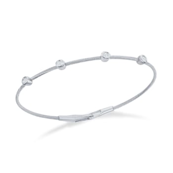 14K White Gold 0.14 ct. tw. Wire Bracelet