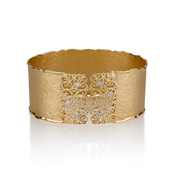 14K Gold 0.12 ct. tw. Diamond Cuff Bracelet