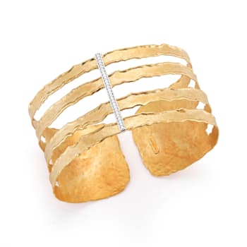14K Gold 0.16 ct. tw. Diamond Cuff