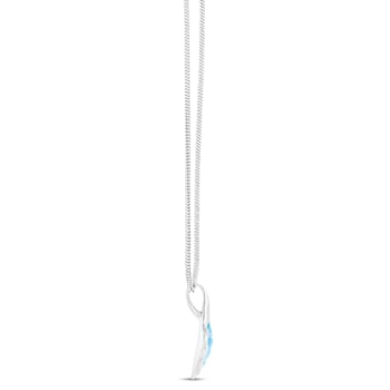 Larimar Tail Rhodium Over Sterling Silver Adjustable Necklace